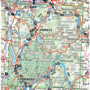 IGN Provence (32):  Chaine des Aravis - Massif des Bauges  - Wandel- en Fietskaart