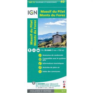 IGN Massif du Pilat / Monts du Forez (40) - Wandel- en Fietskaart