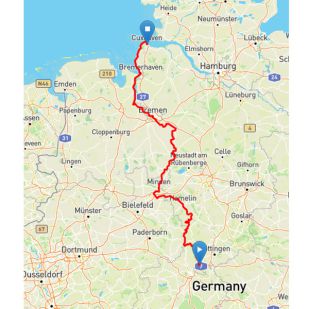 In uw App-store: Weser Radweg - 523 km