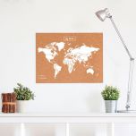Kurk prikbord wereldkaart - 60 x 45 cm
