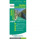 IGN Top 75: Verdon (13), Lac de Sainte-Croix, Valensole  - Wandel- en Fietskaart