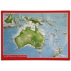Ansichtkaart Australië met reliëf 