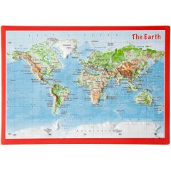 Ansichtkaart Wereld met reliëf 