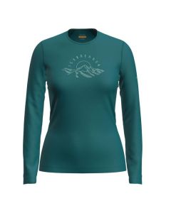 Icebreaker Women 200 Oasis Long Sleeve Crew Sunrise Summit - Tidal Teal