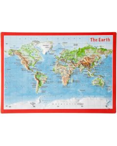 Ansichtkaart Wereld met reliëf 