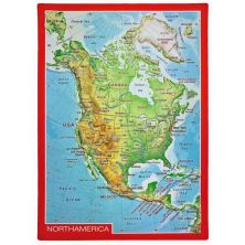 Ansichtkaart Amerika noord met reliëf