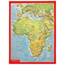 Ansichtkaart Afrika met reliëf
