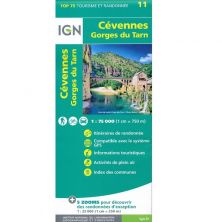 IGN Top 75: Cevennes PRN (11) - Gorges du Tarn - Wandel- en Fietskaart