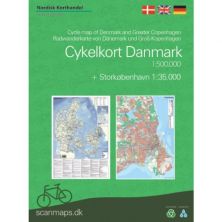 Overzichtskaart Denemarken met nationale fietsroutes