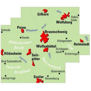 Braunschweig und Umgebung (Regionalkarte)