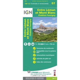 IGN Top 75: Entre Léman et Mont Blanc (07) - Wandel- en Fietskaart