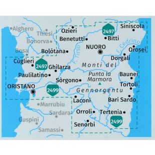 KP2498 Midden Sardinie - 4 kaartenset !