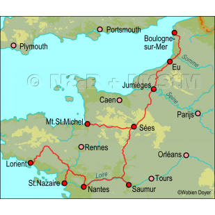 Normandië en Bretagne Fietsroute tussen Ansjovis en Anjou