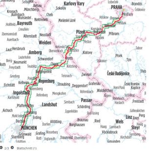 München/Regensburg - Praag Bikeline Fietsgids