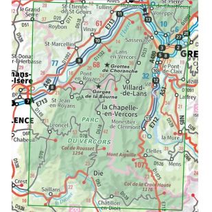 IGN Top 75: Massif du Vercors (01) - Wandel- en fietskaart