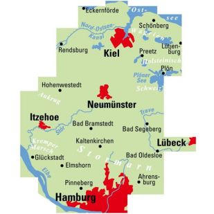 Hamburg - Kiel Neumünster (Regionalkarte)