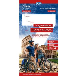 ADFC Radtourenkarte : Florenz-Rom / 7-Tage-Radtour