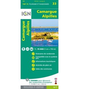 IGN Top 75: Camargue Alpilles (33) - Wandel- en fietskaart