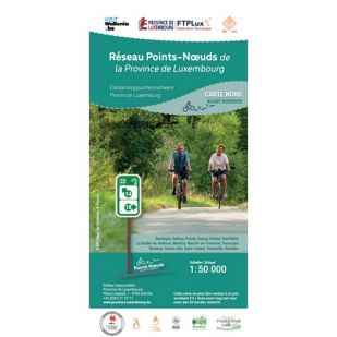  Réseau Points-Noeuds: fietsknooppuntenkaart Provincie Luxemburg carte Nord - NGI