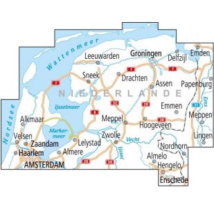 A - Niederlande Nord Radtourenkarte 