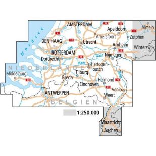 Niederlande Süd Radtourenkarte