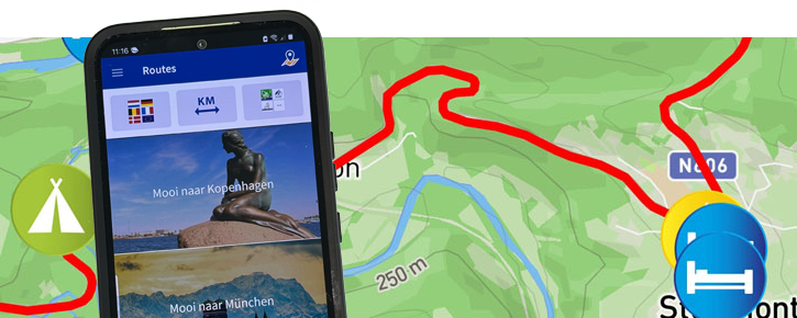 Fietsvakantiewinkel Route-App